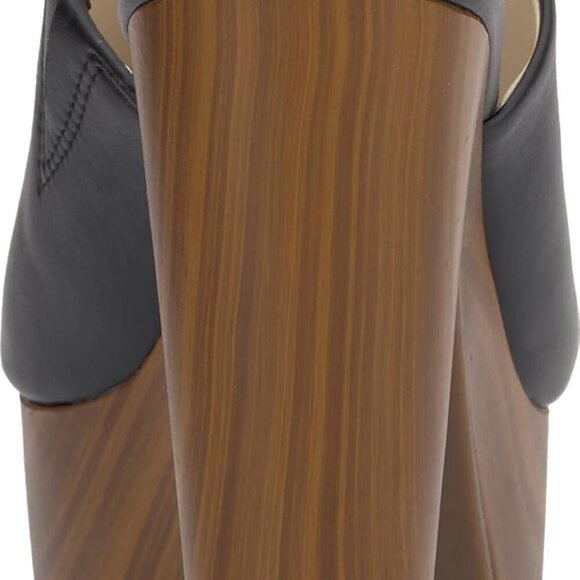 Women's Faux Leather Platform Sandals Size 7 Rubber Sole Open Toe Slip On - Picture 3 of 7